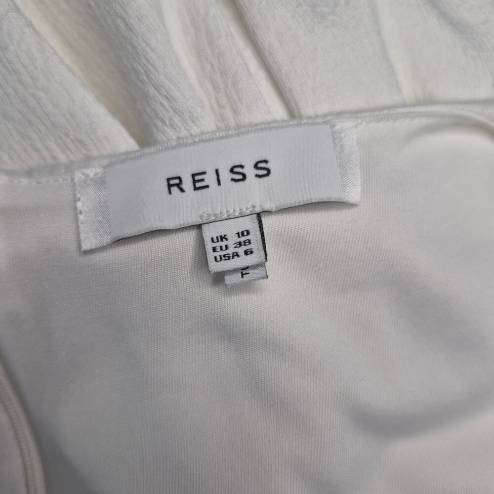 Reiss Agnes Off White Cream Drop Waist Knit Mini Dress Long Sleeve Shift Size 6 - Picture 8 of 13